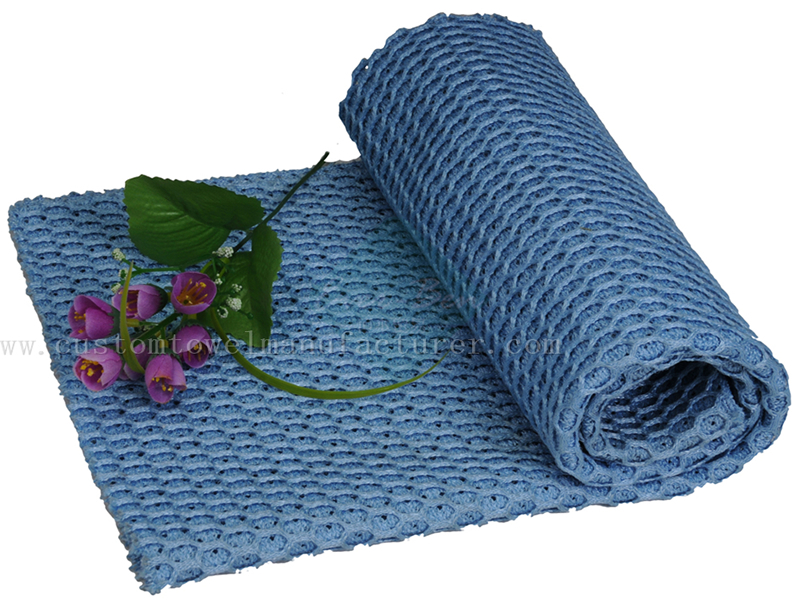 China Custom sports towels|bulk Wholesale Blue Outdoor Net Fabric Towels Producer